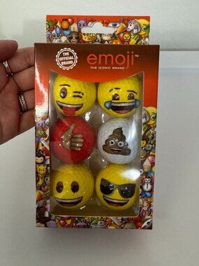 Emoji The Iconic Brand Golf Balls | Fun Novelty Emoji Print 6-Ball Set | NWT